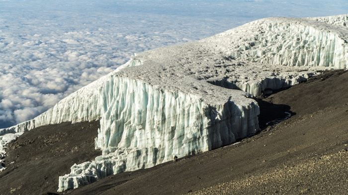 Mount Kilimanjaro National Park glacier and clouds